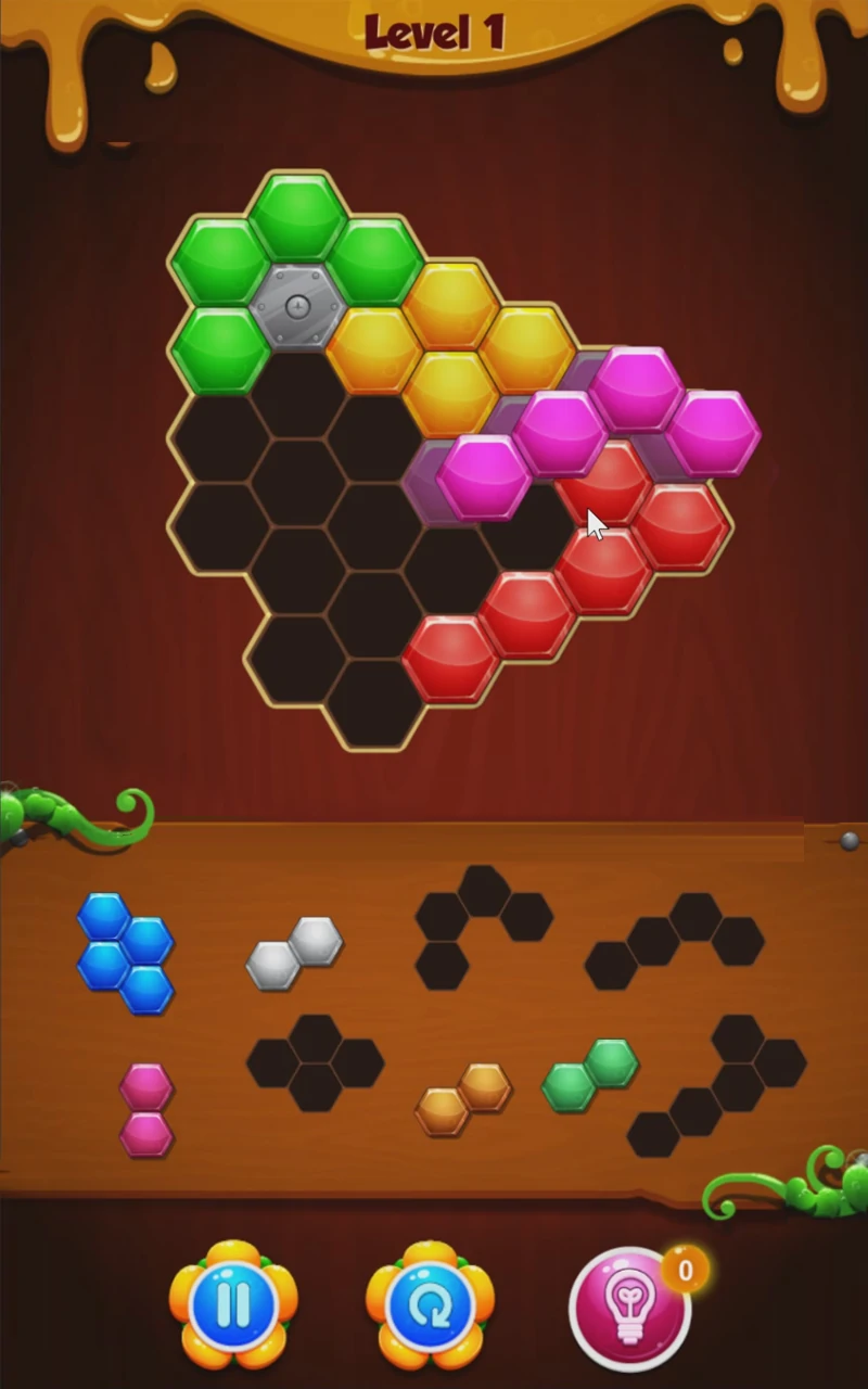 Hexagon Tile Fit Puzzle developed by FOXONE GROUP LLC