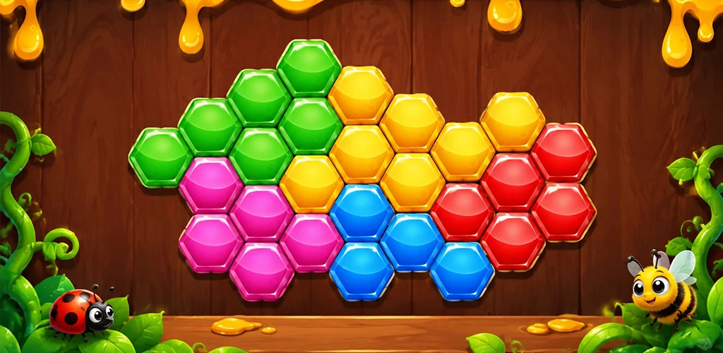 Hexagon Tile Fit Puzzle honeycomb board